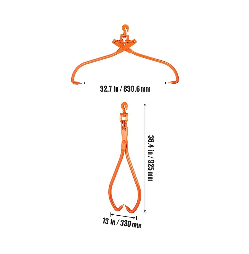 Sugift Log Skidding Tongs 2 Claw Heavy Duty Log Lifting Tongs