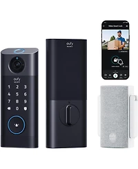 eufy Smart Lock S330, 3-in-1 Camera/Doorbell/Fingerprint, Wi-Fi Deadbolt, App Control, Chime Included, Sd Card Req