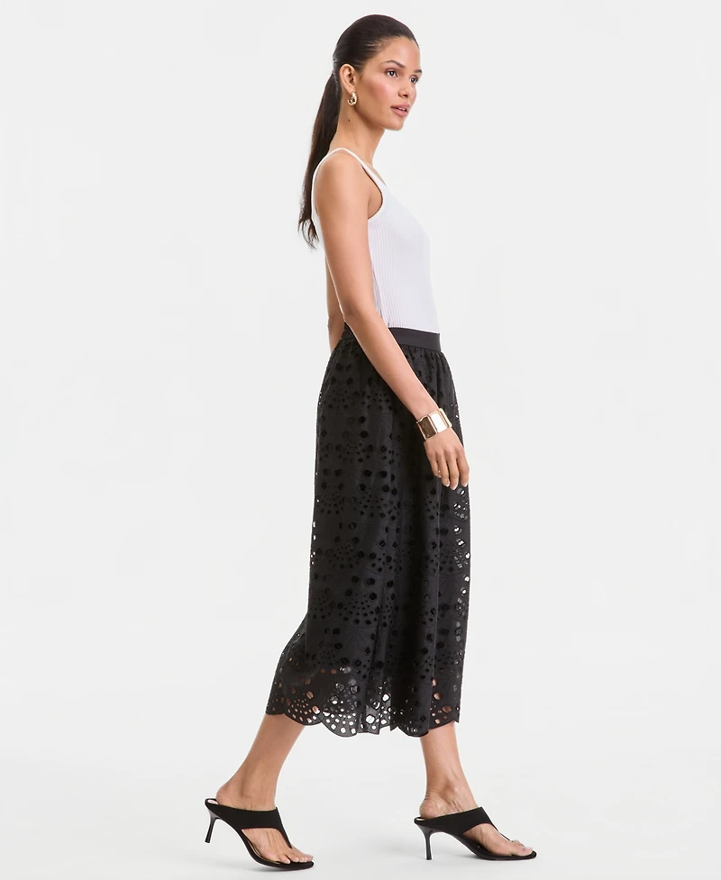 I.n.c. International Concepts Women's Eyelet Midi Skirt, Macy's Exclusive