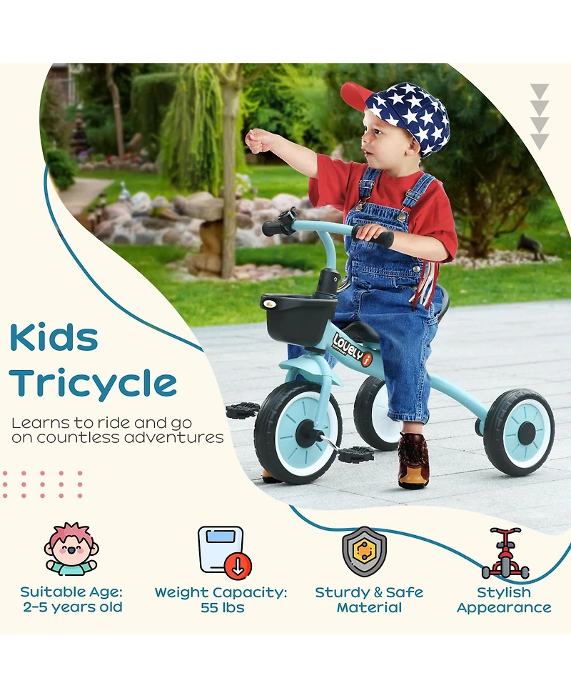 Qaba Tricycle for Kids Age 2-5, Toddler Bike for Children