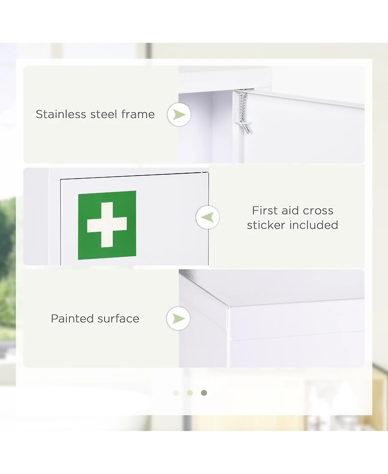 kleankin Wall Medicine Cabinet with Lock, Lockable Wall Cabinet