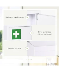 kleankin Wall Medicine Cabinet with Lock, Lockable Wall Cabinet