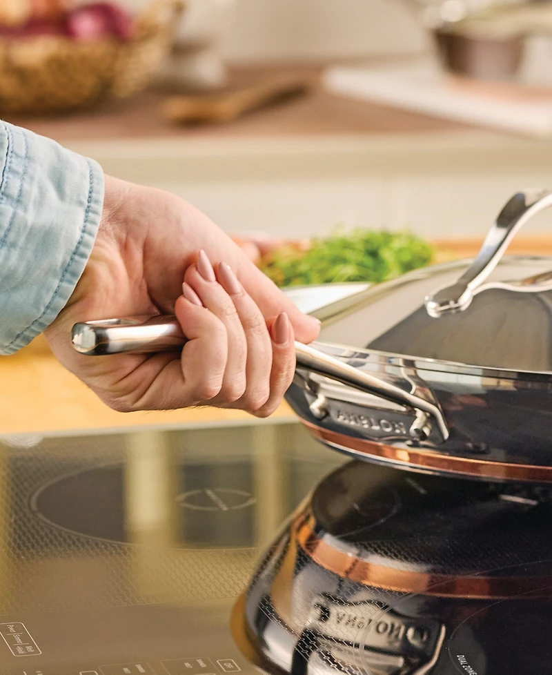 Anolon Nouvelle Copper Stainless Steel 12" French Skillet & Lid