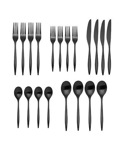 Godinger Milano Midnight 20 Piece Flatware Set, Service for 4