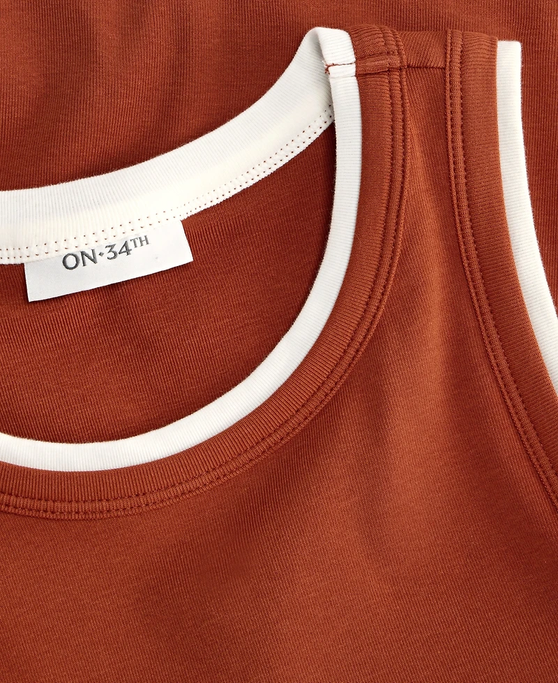 On 34th Women's Micro Rib Faux-Layered Tank Top, Macy's Exclusive