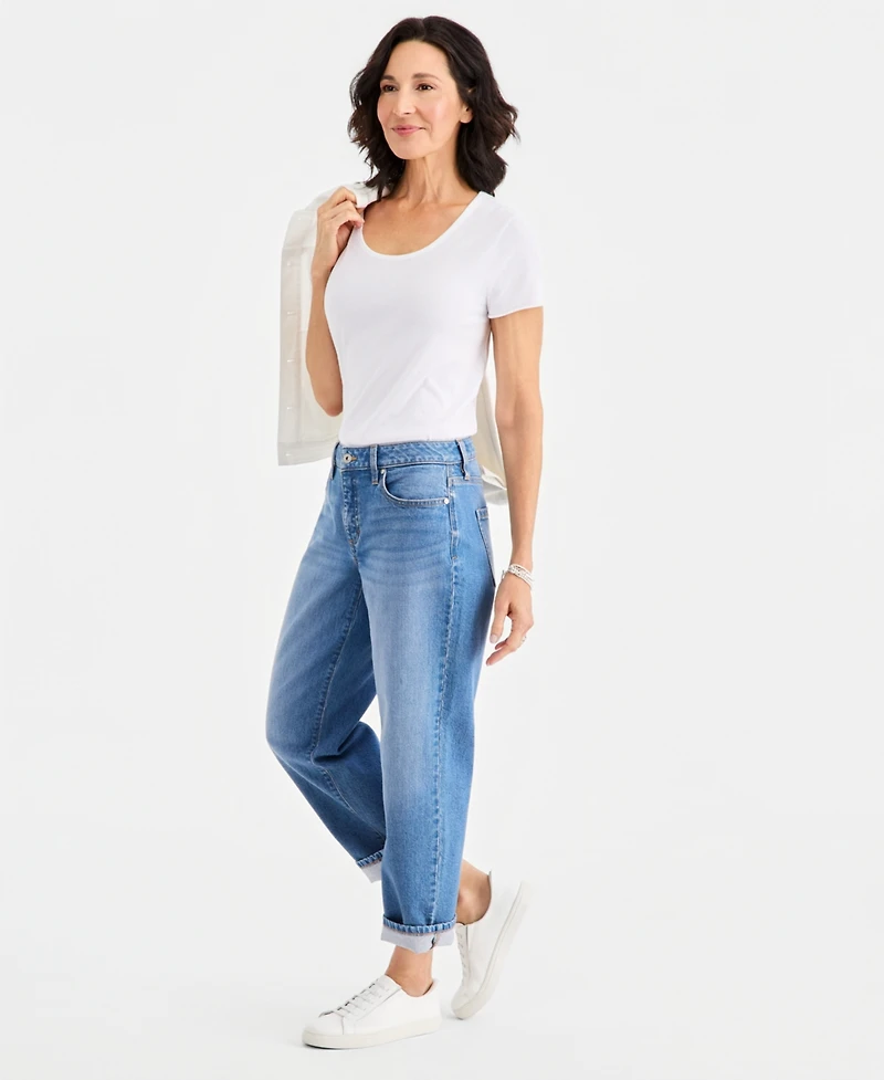 Style & Co Women's Mid-Rise Relaxed Straight-Leg Jeans, Macy's Exclusive