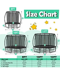 Gymax 12FT Recreational Trampoline w/ Ladder Enclosure Net Safety Pad Outdoor