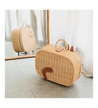 Momiji Kitty Handcrafted Rattan Suitcase