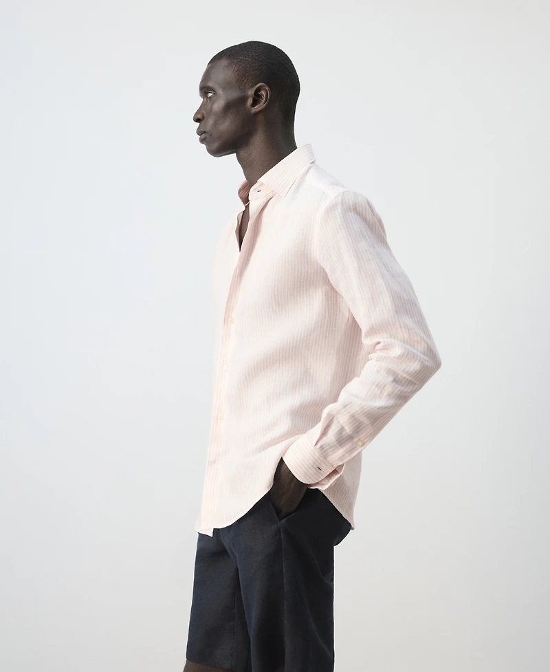 Mango Men's Striped Slim-Fit Shirt