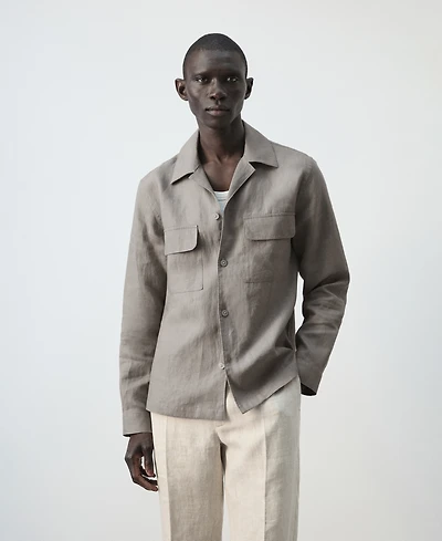 Mango Men's Bowling Collar Overshirt