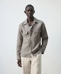 Mango Men's Bowling Collar Overshirt