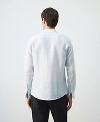 Mango Men's Mandarin Collar Striped Shirt