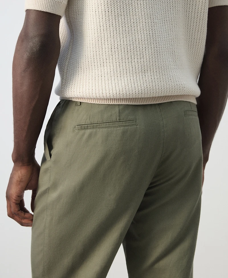Mango Men's Slim-Fit Cropped Cotton-Linen Pants