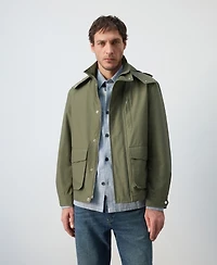 Mango Men's Detachable Hood Water-Repellent Bomber Jacket