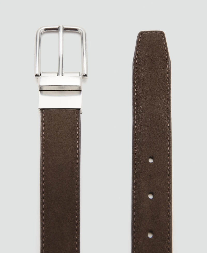 Mango Men's Buckle Leather Belt