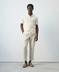 Mango Men's Openwork Knitted Shirt