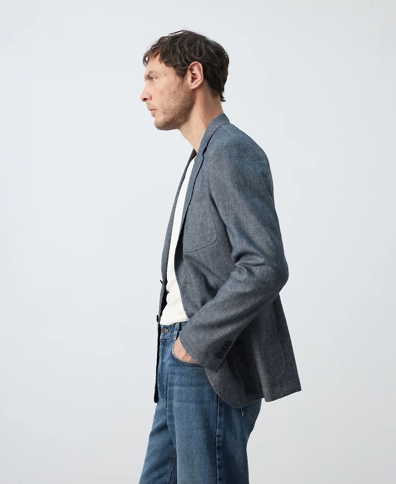 Mango Men's Slim Fit Linen Cotton-Blend Blazer
