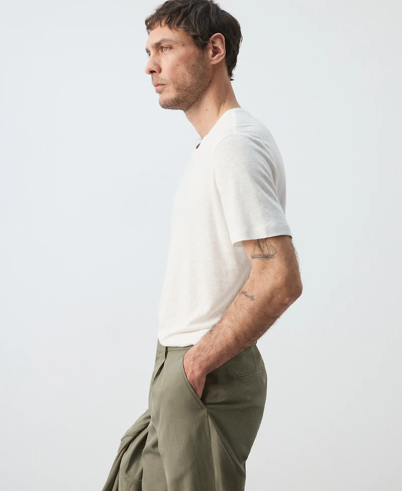 Mango Men's Linen Slim-Fit T-Shirt