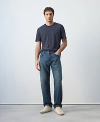 Mango Men's Striped Slim-Fit Linen T-Shirt
