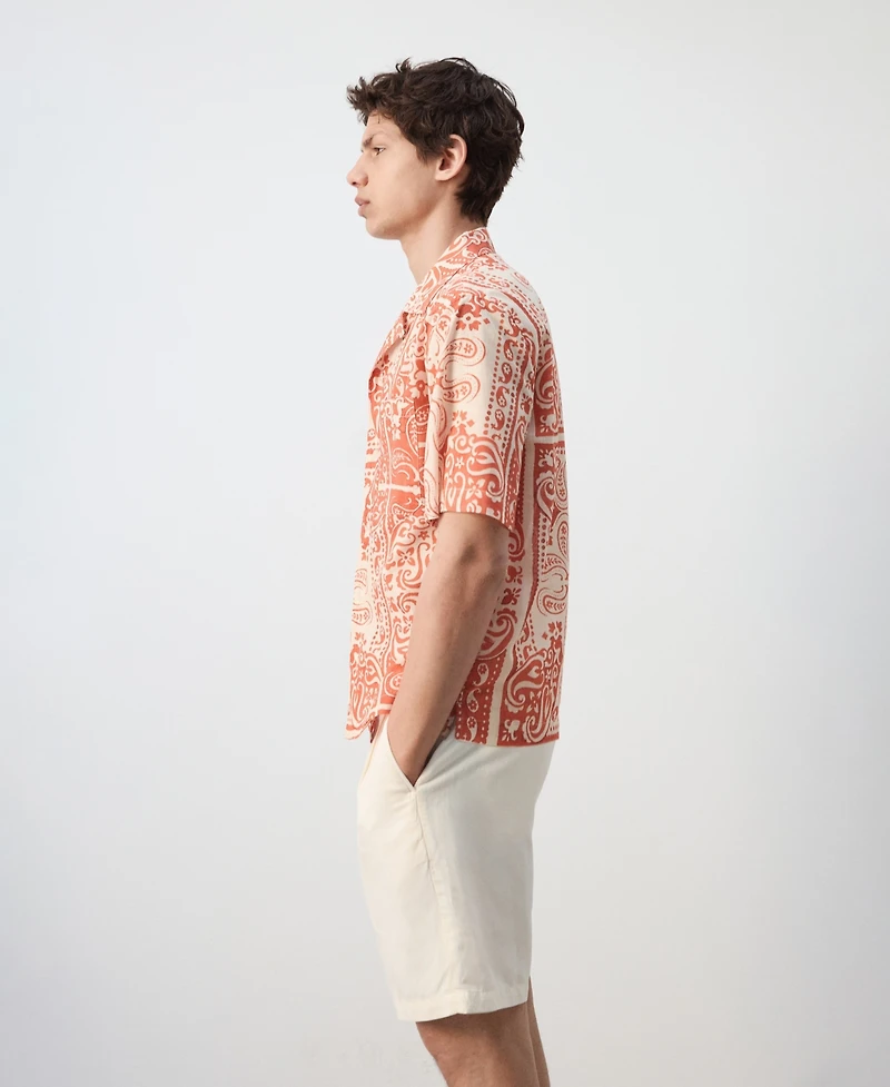 Mango Men's Printed Cotton Shirt