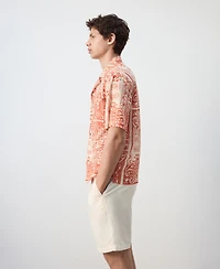 Mango Men's Printed Cotton Shirt