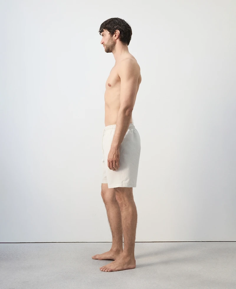 Mango Men's Seersucker Striped Swimsuit