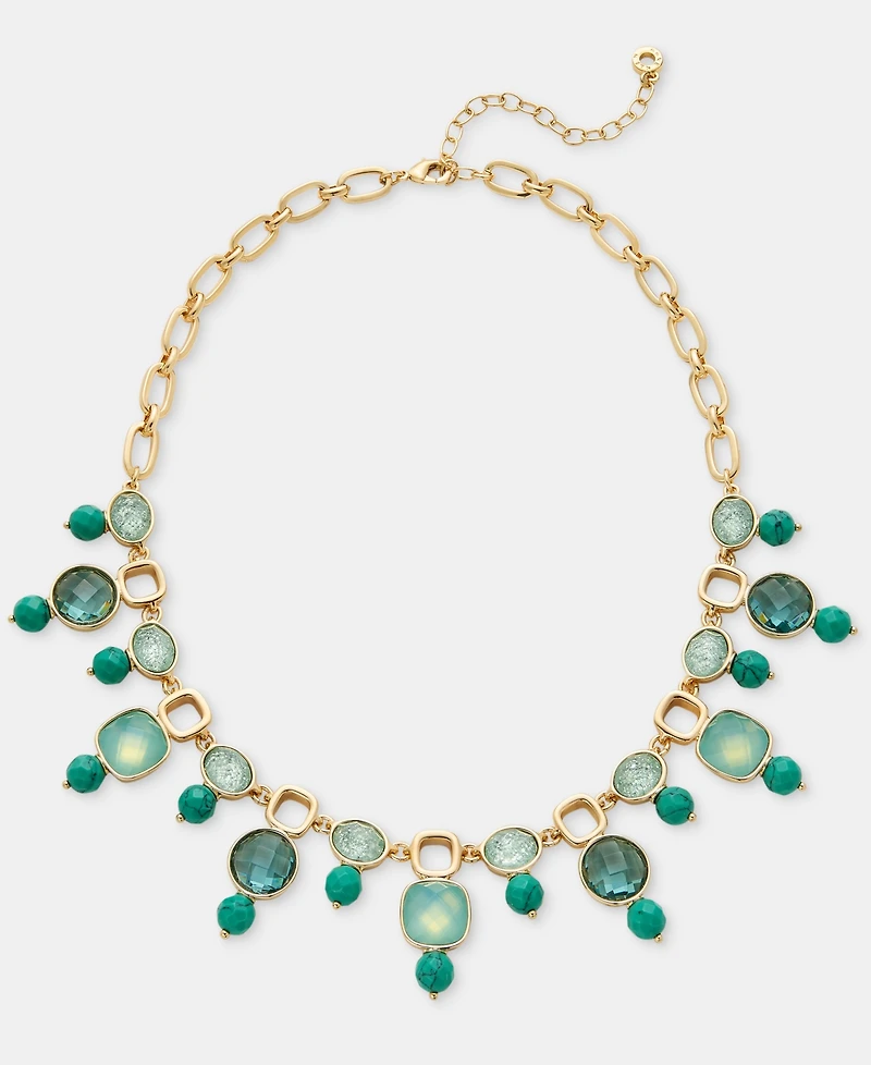 Anne Klein Stone Beaded Statement Necklace, 16" + 3" extender
