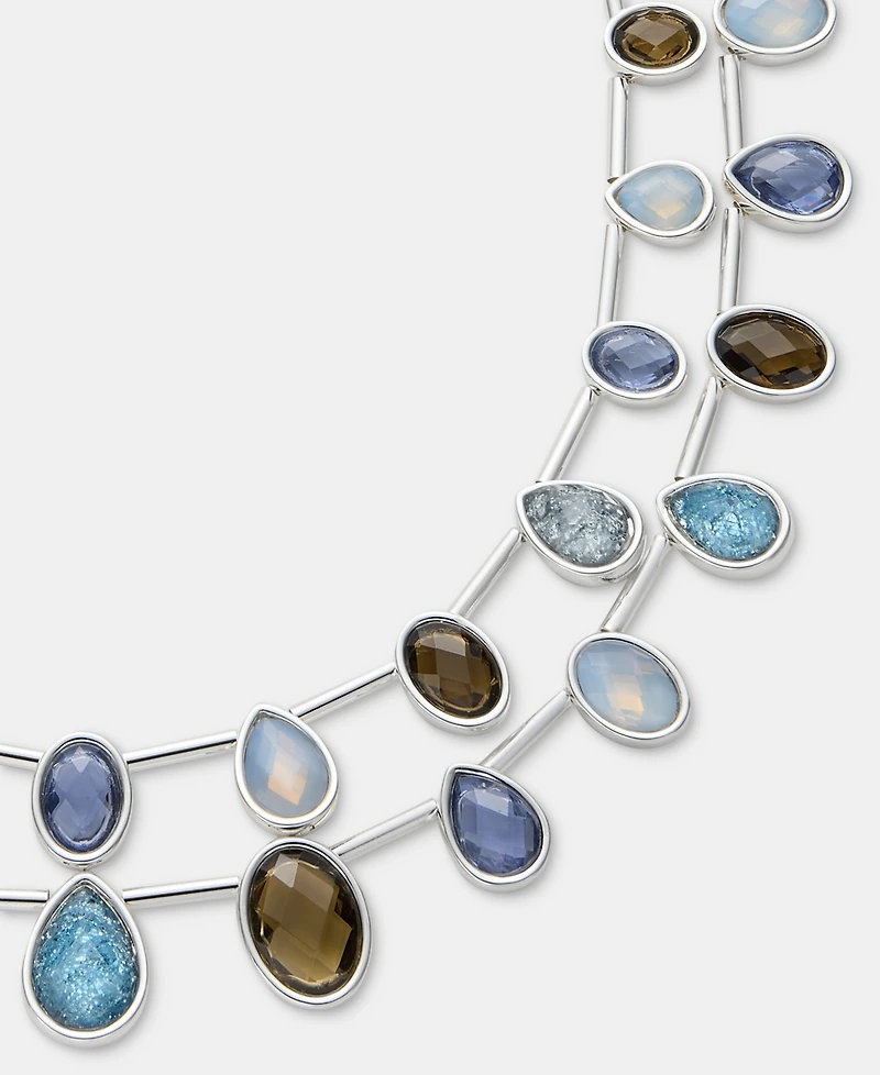 Anne Klein Blue Stone Multi-Row Necklace