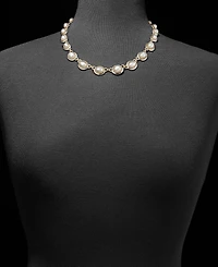 Anne Klein Two-Tone Faux Imitation Pearl Roping Metal Cable Necklace