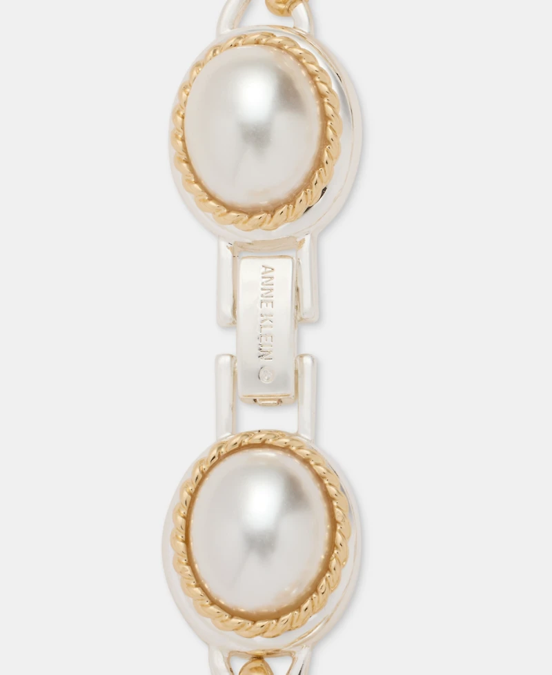 Anne Klein Two-Tone Faux-Pearl Metal Roping Line Bracelet