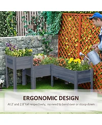 Outsunny Raised Garden Bed Set of 3 for Backyard,