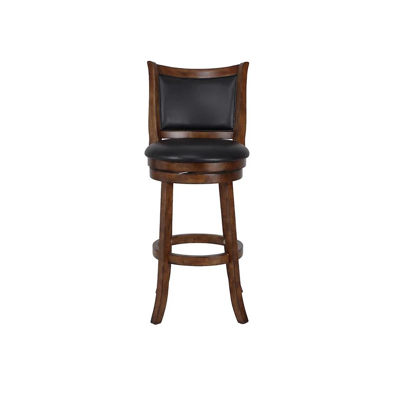 New Classic Furniture Bristol Wood Swivel Bar Stool with Pu Seat