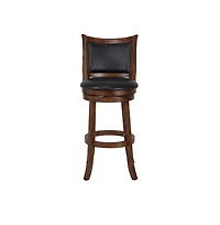 New Classic Furniture Bristol Wood Swivel Bar Stool with Pu Seat