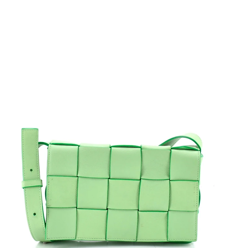 Pre-Owned Bottega Veneta Cassette Crossbody Bag Maxi Intrecciato Leather