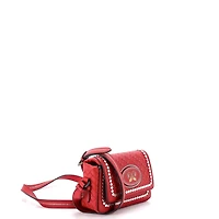 Pre-Owned Bottega Veneta Small Flap Crossbody Bag Studded Leather with Intrecciato Detail