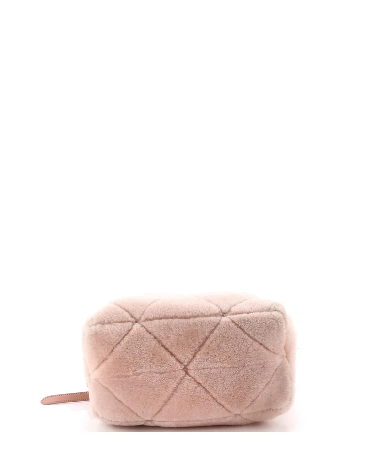 Pre-Owned Prada Triangle Tote Quilted Shearling