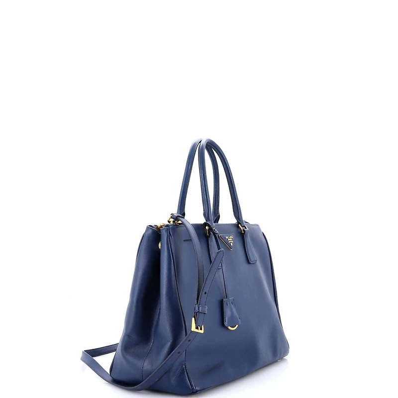 Pre-Owned Prada Large Double Zip Lux Tote Saffiano Leather