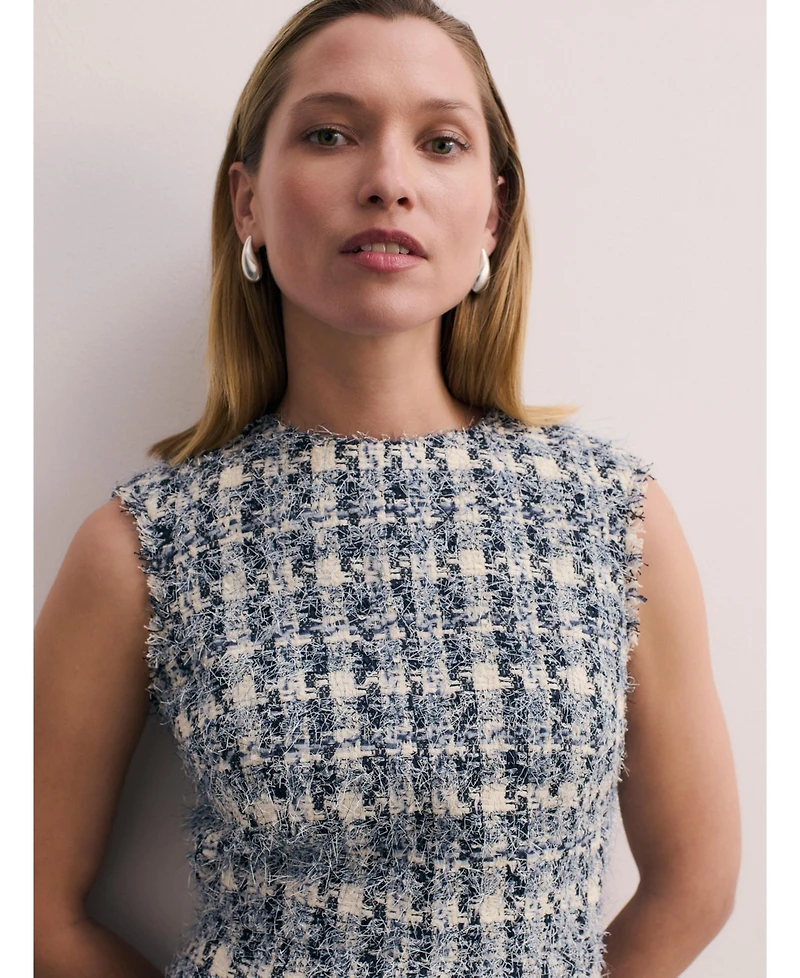 The Fold Women's Tureen Tweed Midi Dress