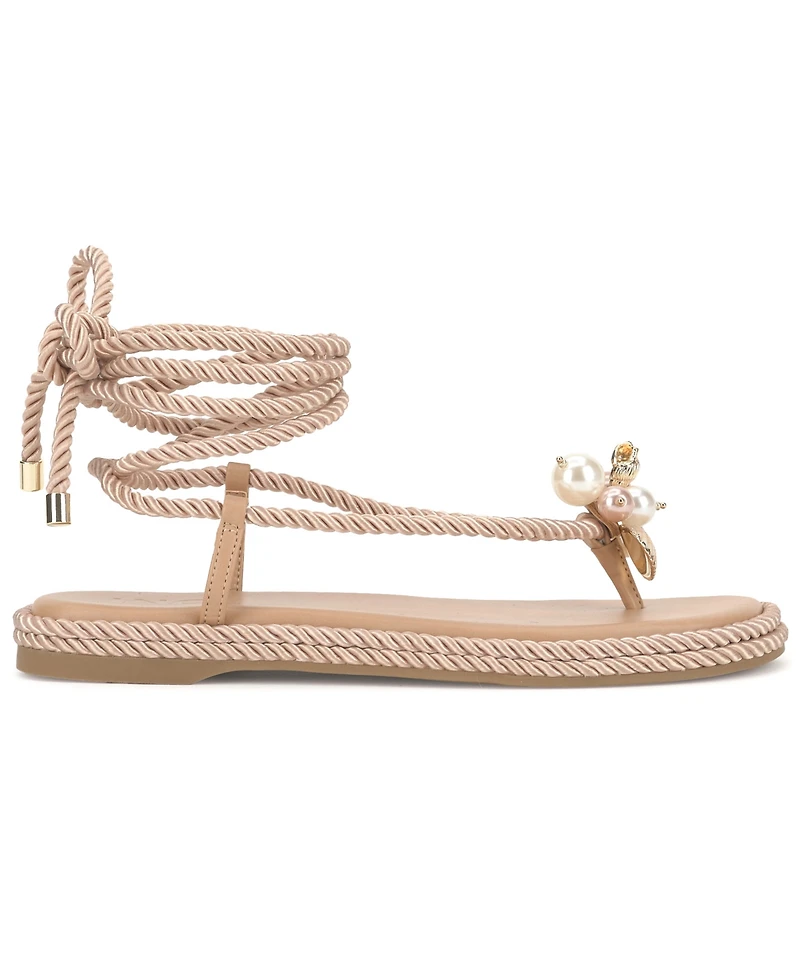 I.n.c. International Concepts Women's Marva Rope Lace-Up Flat Sandals, Macy's Exclusive
