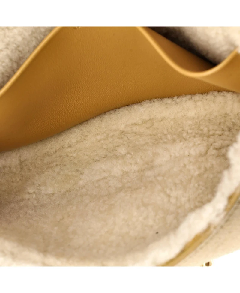 Pre-Owned Celine Small Triomphe Chain Shoulder Bag Suede with Shearling