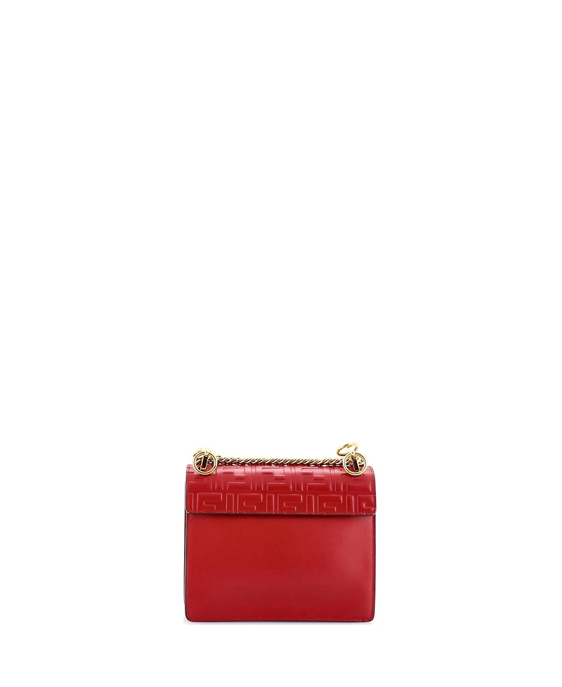 Pre-Owned Fendi Small Kan I Bag Zucca Embossed Leather