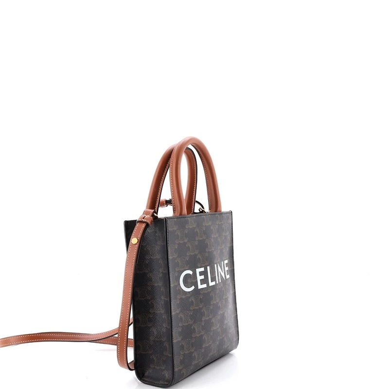 Pre-Owned Celine Mini Vertical Cabas Tote Triomphe Coated Canvas