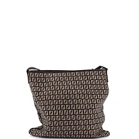 Pre-Owned Fendi Medium Vintage Zip Messenger Bag Zucchino Canvas