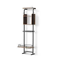 Sugift Elevated Dog Feeding Station with Storage Shelves and 7-Level Adjustable Raised Bowl Stand