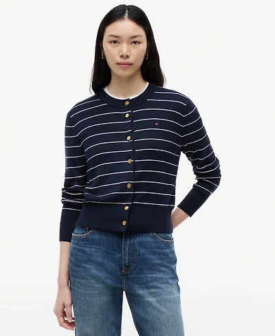 Tommy Hilfiger Women's Crewneck Cotton Cardigan