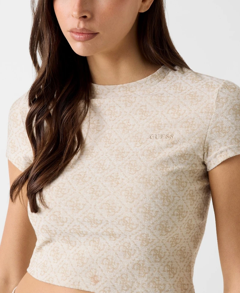 Guess Women's 4G All Over Pattern Short-Sleeve T-Shirt