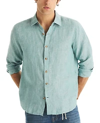 Nautica Men's Classic-Fit Long-Sleeve Button-Up Solid Linen Shirt