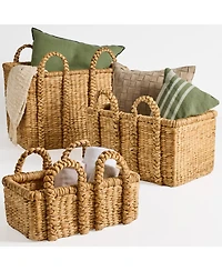 Best Choice Products 3PC Water Hyacinth Chunky Basket Set