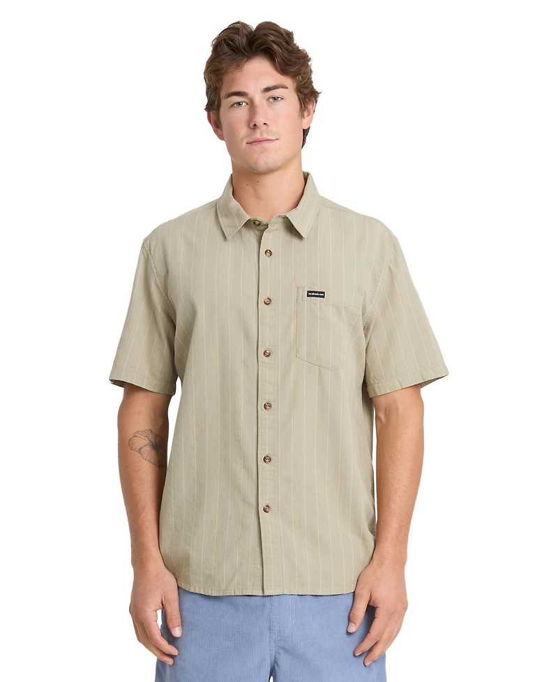 Quiksilver Men's Dobby Stripe Short-Sleeve Shirt