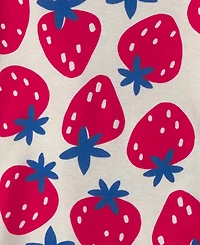 Carter's Toddler Girls' 2T-5T Berries Short-Sleeve Tops, Shorts and Pants Sleep & Play, 4-Piece Set